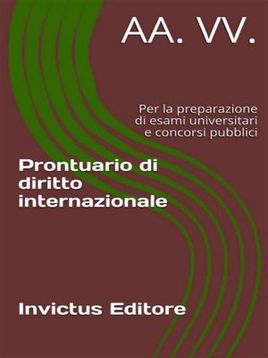 cover image of Prontuario di diritto internazionale